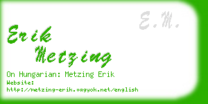 erik metzing business card